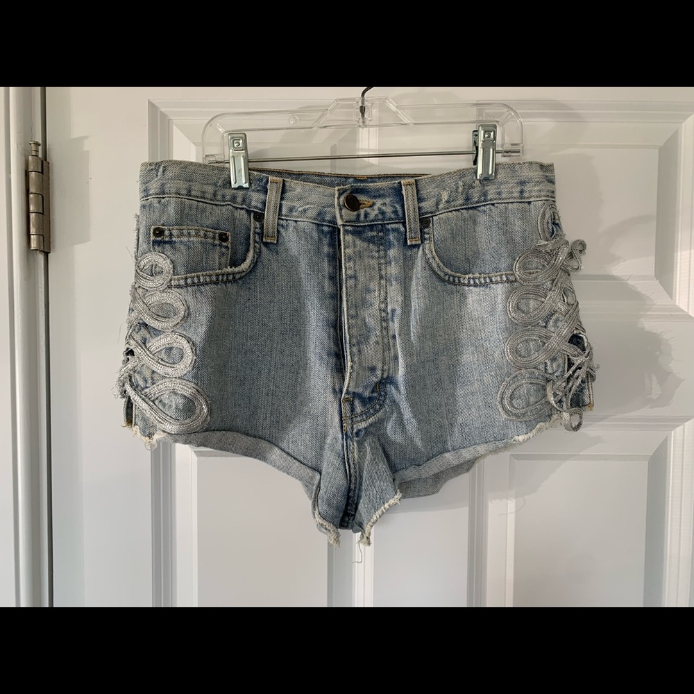 Carmar denim shorts with silver side detail